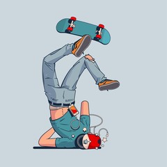 person having a crash with skateboard