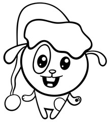 dog on Christmas coloring page