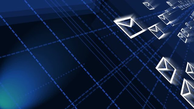 4k,background of the envelope E-Mail,flying mails,future tech screen.