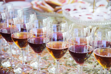 Wine in glasses