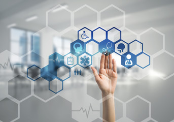 Innovative technologies for science and medicine in use by female doctor or scientist