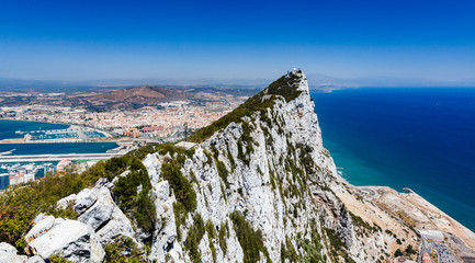 View of the rocks of gibraltar from the observation deck - obrazy, fototapety, plakaty