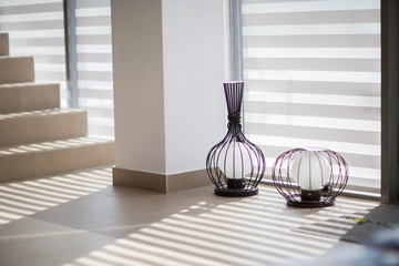 Interior home design minimalist with roller blinds