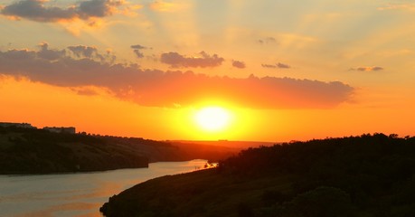 Fototapeta premium Sunset on the river