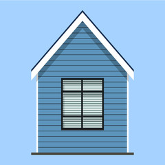 Blue house with window