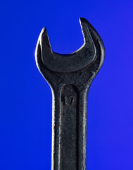 Wrench on a blue background