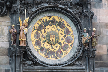 Obraz premium Detail of the Prague Astronomical Clock Orloj in the Old Town of Prague, Czech Republic