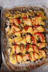 Meat dish with cheese and vegetables from the oven