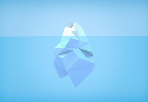 3D illustration - Low poly iceberg