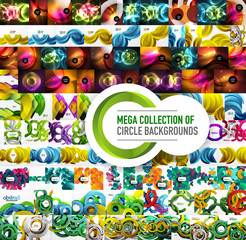Fototapeta premium Mega collection of vector abstract circle backgrounds