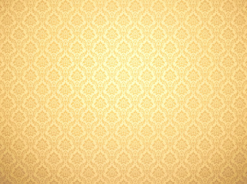 Gold damask pattern background