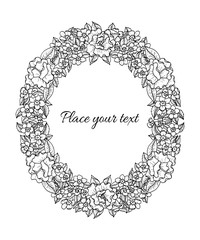 Flower outlined wreath