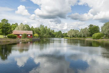 Fototapeta na wymiar River in summer in Sweden
