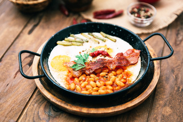 Full English Breakfast on Table