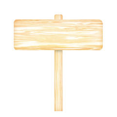 Wooden sign isolated on white background