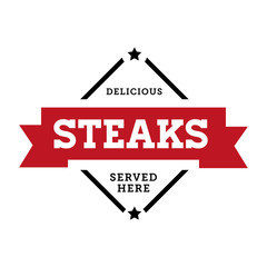 Steaks vintage stamp retro red
