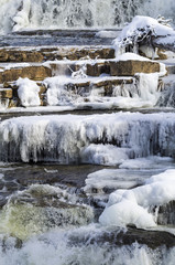 Waterfalls,ice and snow on the Mississippi River in Almonte, Ontario,Canada