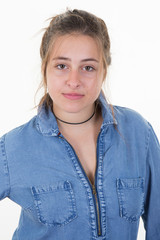 Beautiful smiling girl indoor portrait