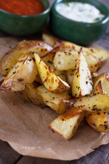 Oven roasted potato wedges
