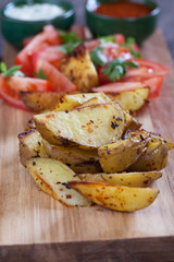 Oven roasted potato wedges