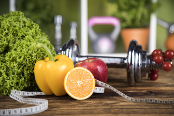 Fresh food and measure tape,Sport diet