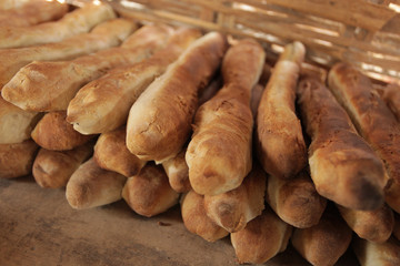 freshly baked baguettes