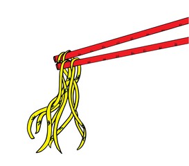 Doodle Noodle at stick. hand drawing