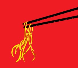 Doodle Noodle at stick. hand drawing