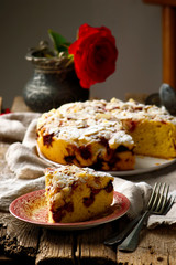 Strawberry almond cake..style rustic