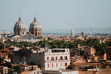 Fototapeta na wymiar Aerial view to Rome city. Italy, Europe