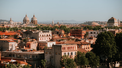 Aerial view to Rome city. Italy, Europe