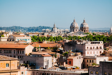 Fototapeta na wymiar Aerial view to Rome city. Italy, Europe