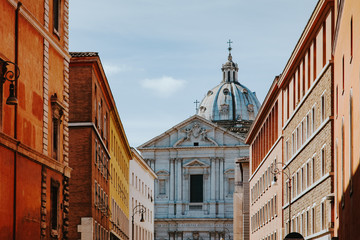 Fototapeta premium Street in Rome at summer daytime. Italy, Europe