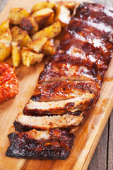 Honey glazed pork ribs