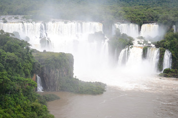 Brazil side of Iguazu Falls in State of Parana, Brazil