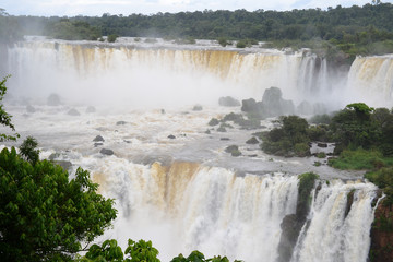 Iguazu falls. A park of waterfalls on a border Brazil an Argentina
