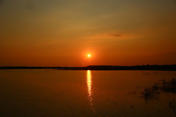 Naklejka na ściany i meble Tramonto golfo di Gela