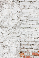 Old white brick wall texture background