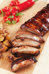 Oven roasted pork ribs