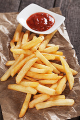 French fries with ketchup