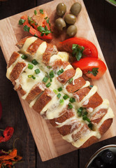 Bread stuffed with cheese