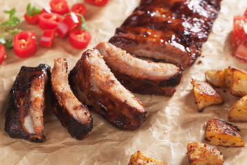 Oven roasted pork ribs