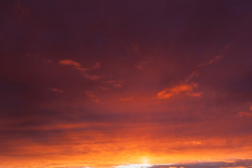 Naklejka na ściany i meble Vibrant sunset cloudscape