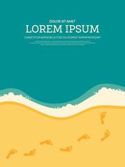 Summer on the beach vintage retro poster background