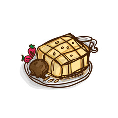toast ice cream drawing food object