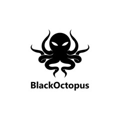 Black Octopus Logo Template Design