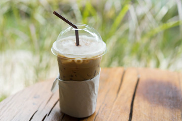 Cool coffee in the glass