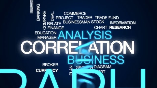 Correlation animated word cloud, text design animation.