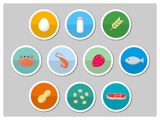 アレルゲンアレルギー成分食品のイラスト素材