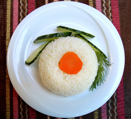 Photo of delicious top view close-up rice
